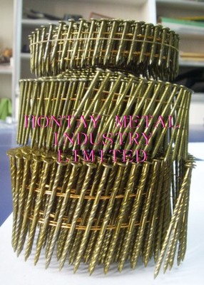 Coil nails with screw shank